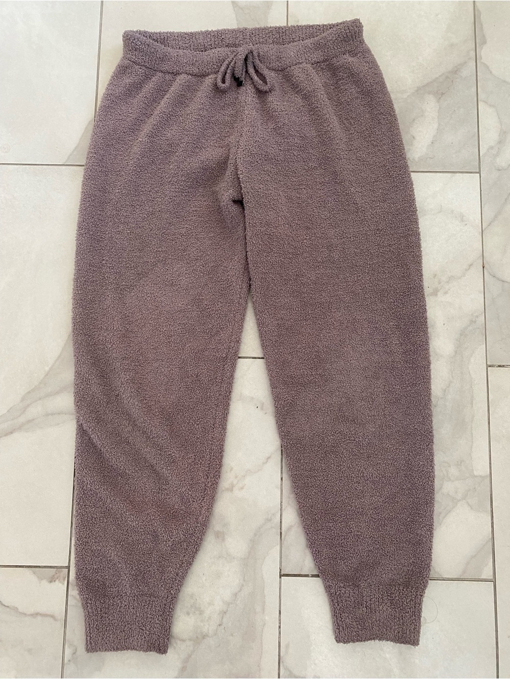 Cupcakes and Cashmere Cozy Fleece Plush Teddy Jogger Lounge Pants Taupe Size S